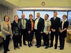 Mayor Rick Cooper with the seven new Citizens.